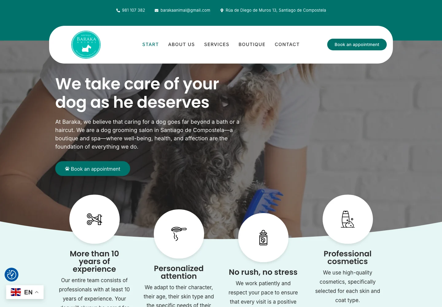 Baraka Boutique & Spa Canino homepage in English
