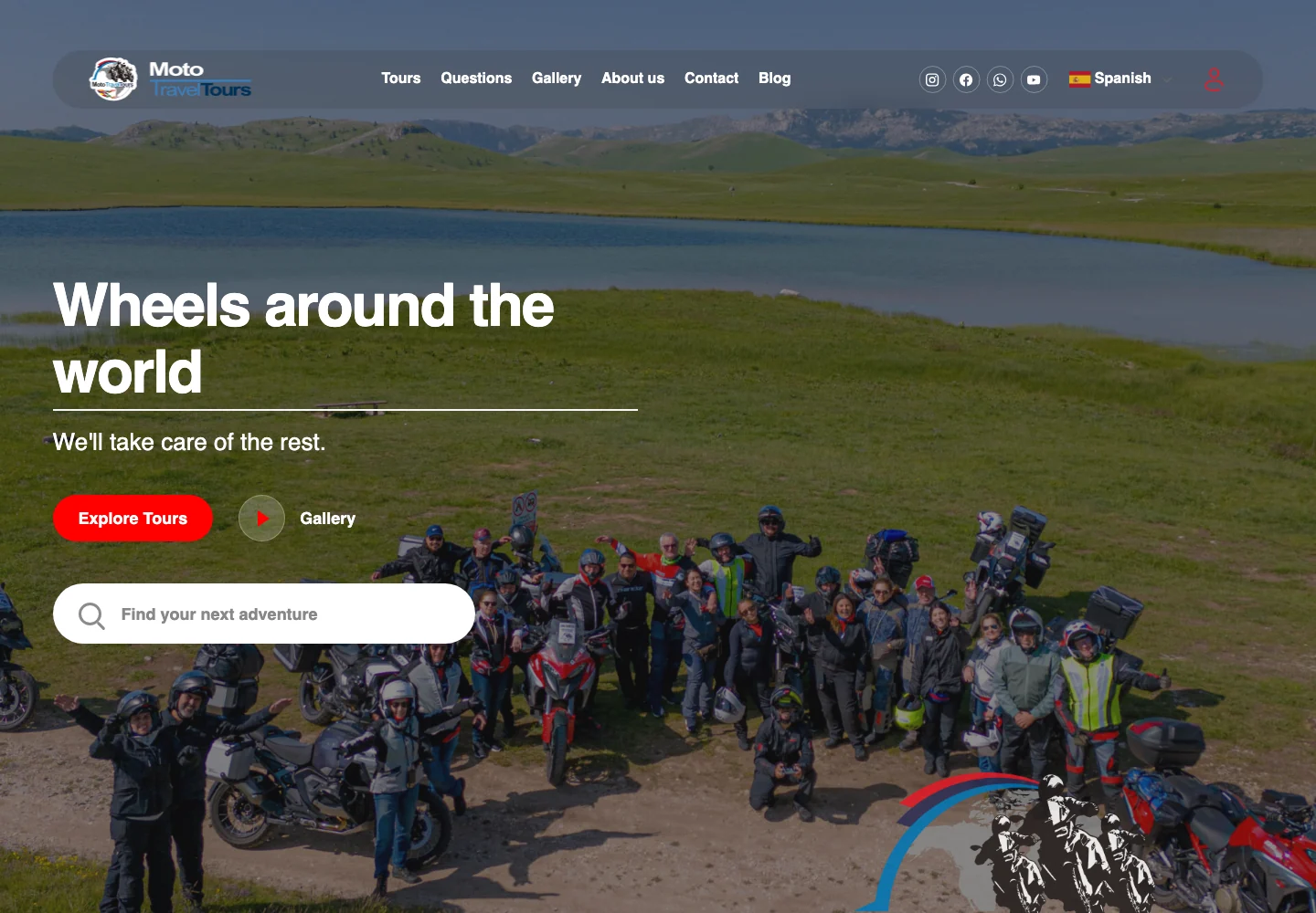 Moto Travel Tour homepage in English