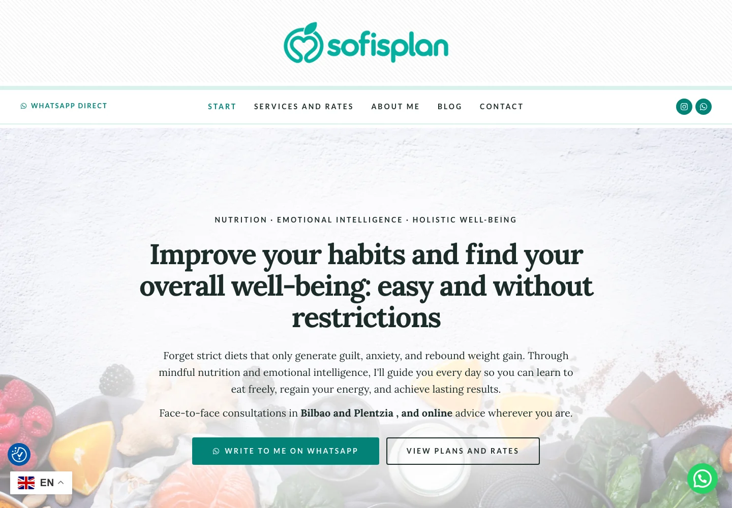Sofi’s Plan homepage in English